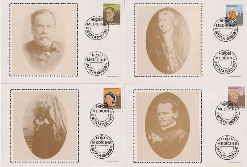 Maxi Card Silk Set of 4 Limited addition No.254/500 1983 Famous People of Medicine
