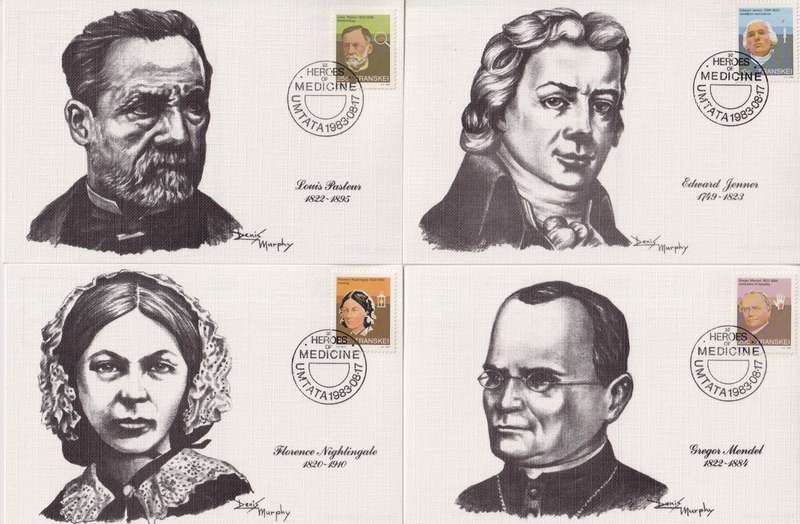 Maxi Card Set of 4 Limited addition 1983 Famous People of Medicine