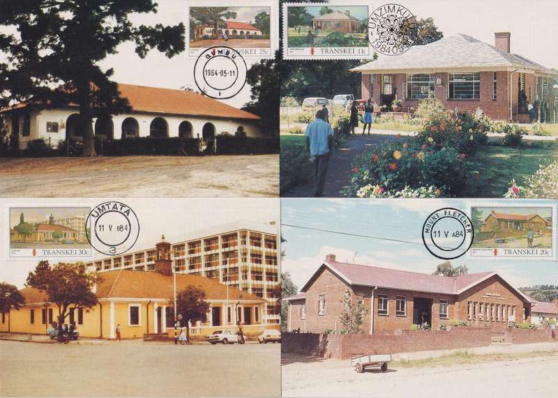 Maxi Card Set of 4 1984 Transkei Post Offices (Packs Of 10 Bid per pack to take all)