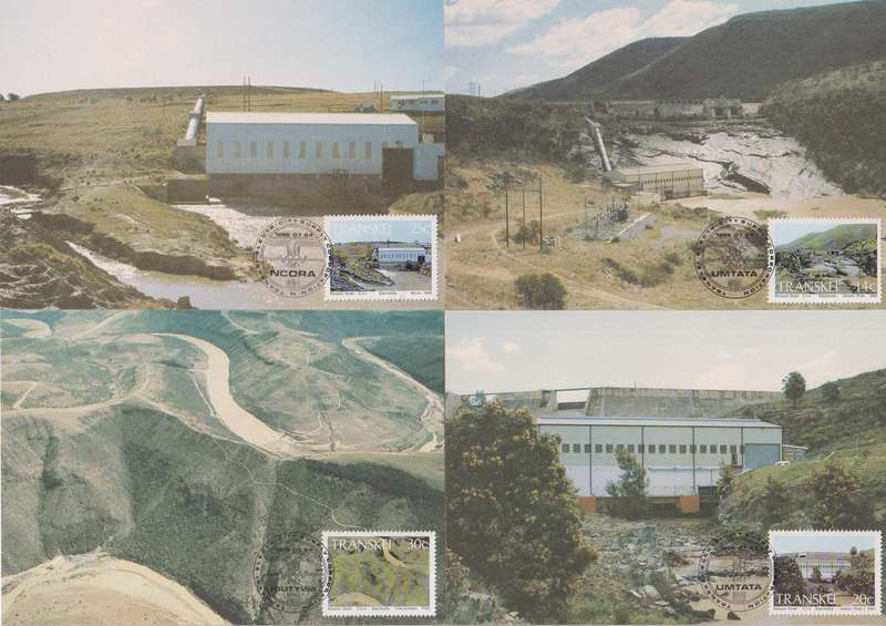 Maxi Card Set of 4  1986 Hydro-electric Power Stations (Bid per pack to take all)