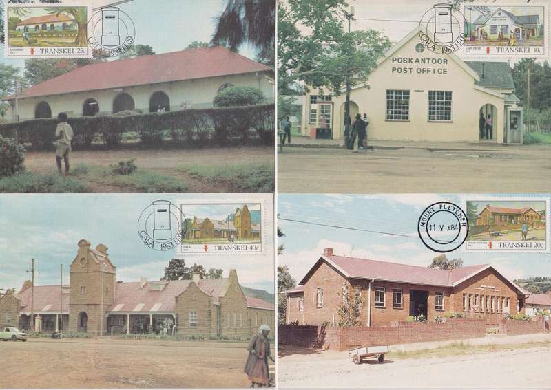Maxi Card Set of 4 1983 Transkei Post Offices (Bid per pack to take all)