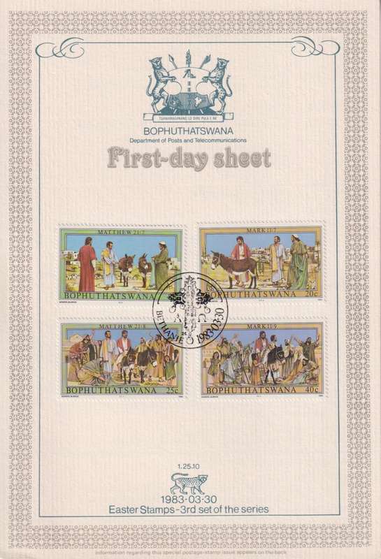 Stamps First Day Sheet Bophuthatswana