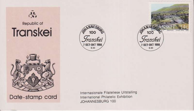 Stamps Date Stamp card Transkei