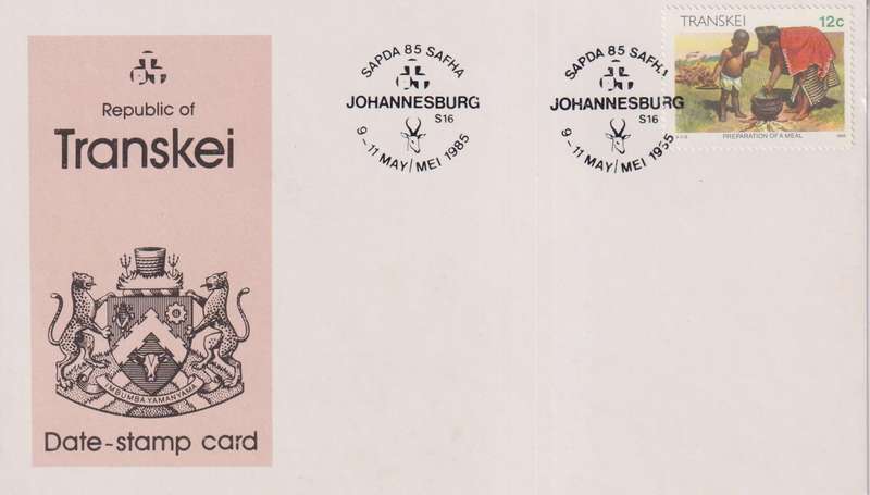 Stamps Date Stamp card Transkei