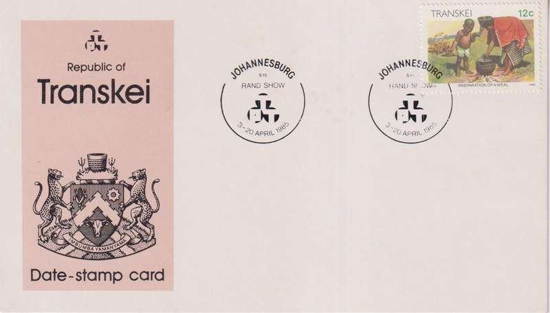 Stamps Date Stamp card Transkei
