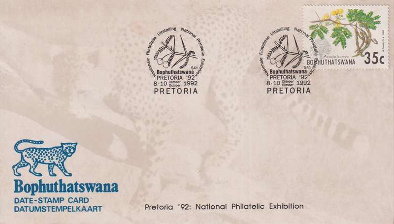 Stamps Date Stamp card Bophuthatswana
