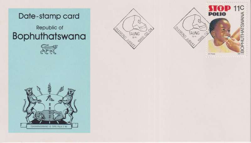 Stamps Date Stamp card Bophuthatswana