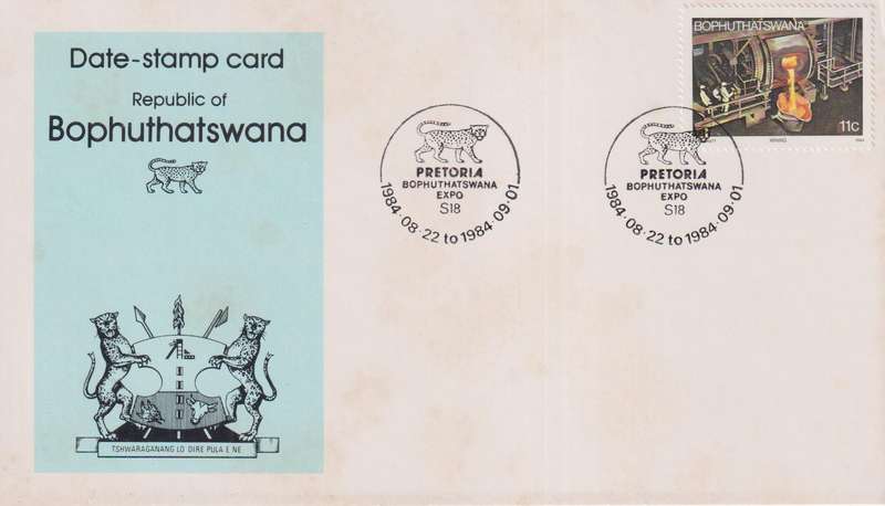 Stamps Date Stamp card Bophuthatswana