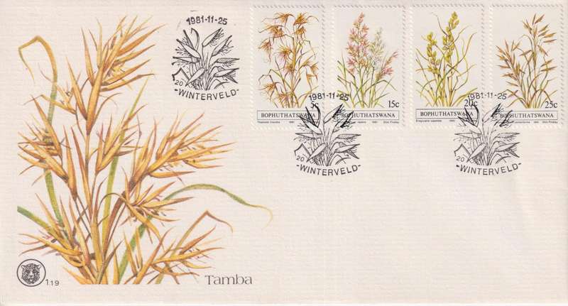 FDC Excess Stock 1981 Indigenous Grasses (Pack of 6 bid to take all)