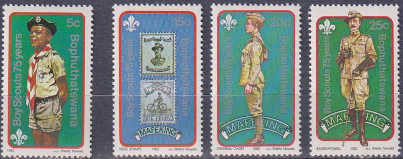 Stamps Bophuthatswana 1982 The 75th Anniversary of Boy Scout Movement and 125th Anniversary of the B