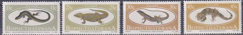 Stamps Bophuthatswana 1984 Lizards