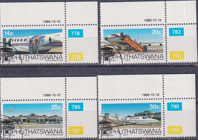 Stamps Bophuthatswana 1986 "B.O.P." Airways