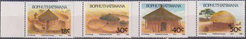 Stamps Bophuthatswana 1989 Traditional Houses