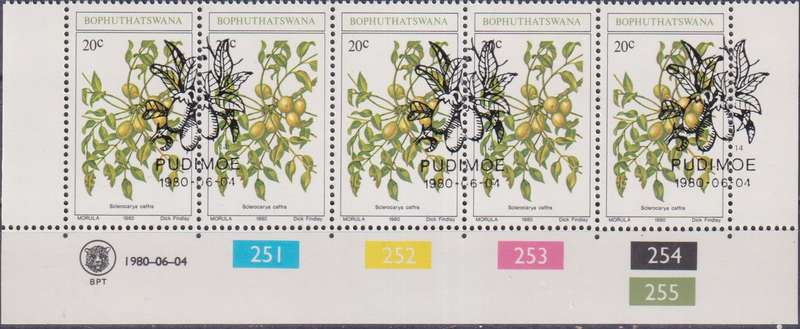 Stamp Control Blocks Bophuthatswana 1980 Edible Wild Fruits