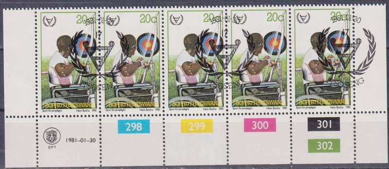 Stamp Control Blocks Bophuthatswana 1981 International Year of Disabled Persons
