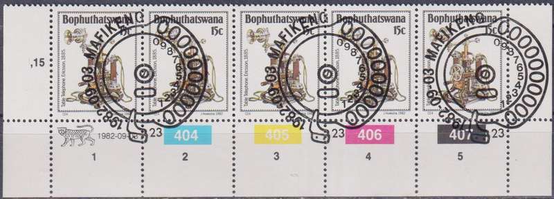 Stamp Control Blocks Bophuthatswana 1982 History of the Telephone