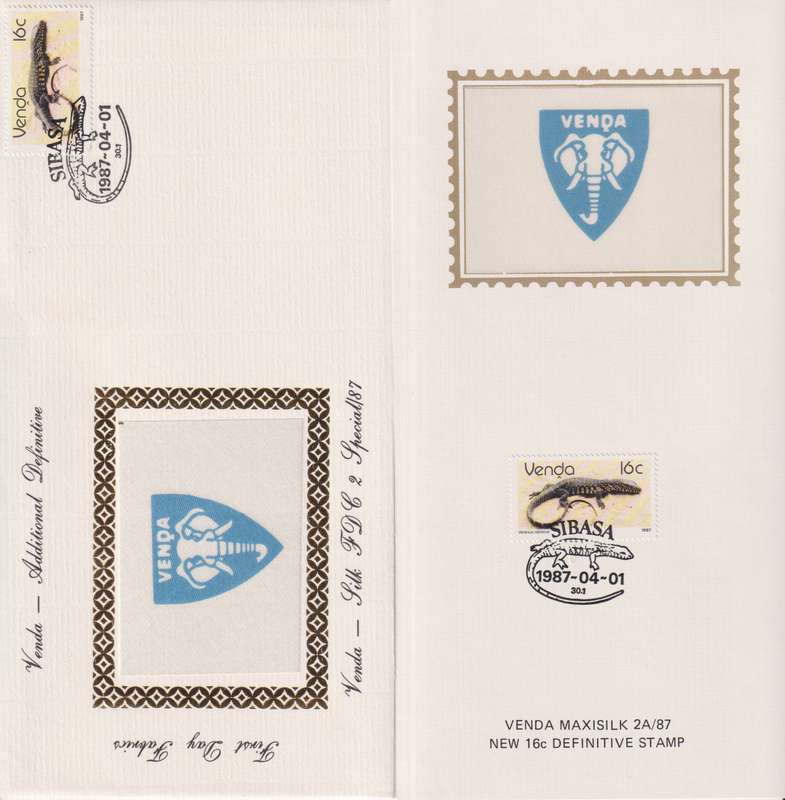 FDC Venda 1987 Reptiles Limited Edition Silk Cover