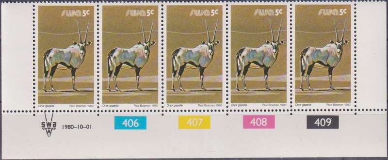 Stamps Control Blocks SWA 1980 Wild Mammals