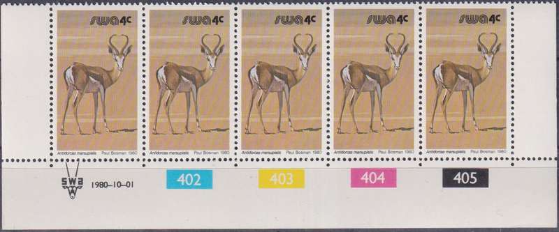 Stamps Control Blocks SWA 1980 Wild Mammals