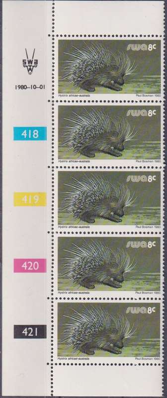 Stamps Control Blocks SWA 1980 Wild Mammals