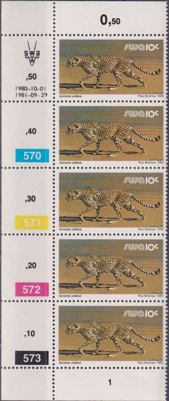 Stamps Control Blocks SWA 1980 Wild Mammals