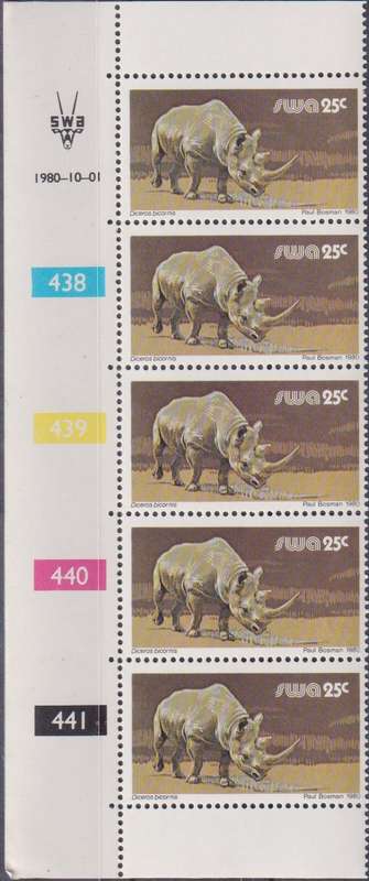 Stamps Control Blocks SWA 1980 Wild Mammals