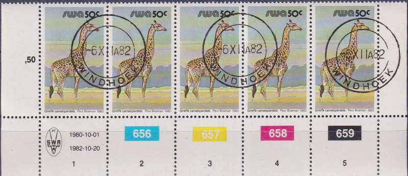 Stamps Control Blocks SWA 1980 Wild Mammals
