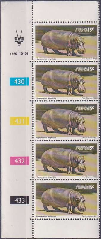 Stamps Control Blocks SWA 1980 Wild Mammals