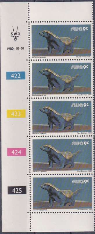 Stamps Control Blocks SWA 1980 Wild Mammals