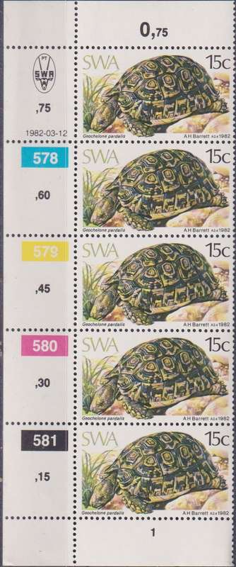 Stamps Control Blocks SWA 1982 Tortoises