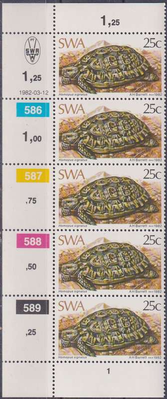 Stamps Control Blocks SWA 1982 Tortoises