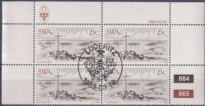 Stamps Control Blocks SWA 1983 The 100th Anniversary of Foundation of Luderitz