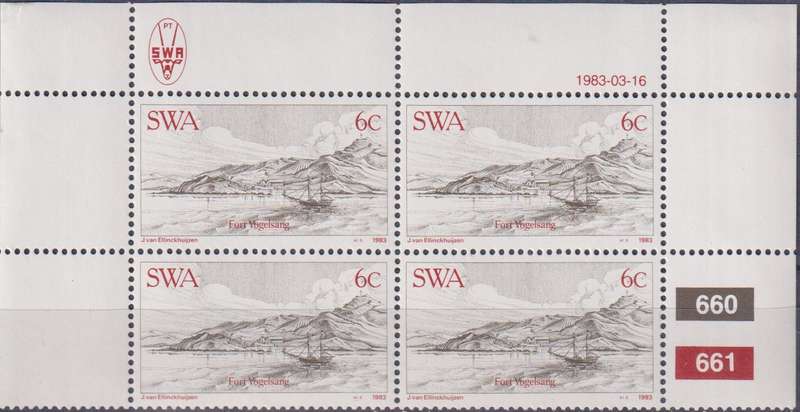 Stamps Control Blocks SWA 1983 The 100th Anniversary of Foundation of Luderitz