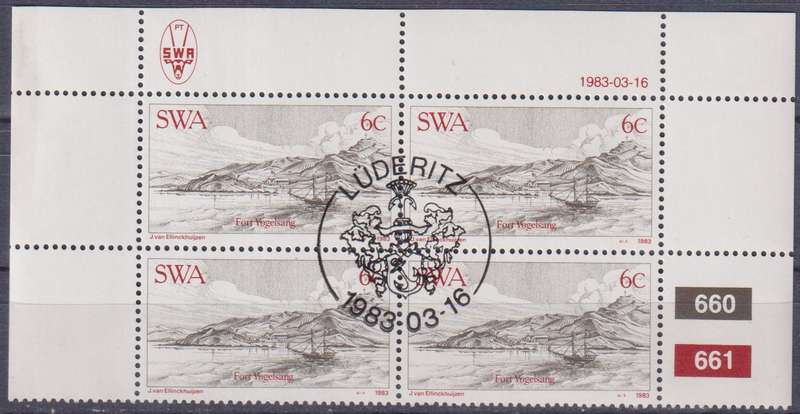 Stamps Control Blocks SWA 1983 The 100th Anniversary of Foundation of Luderitz