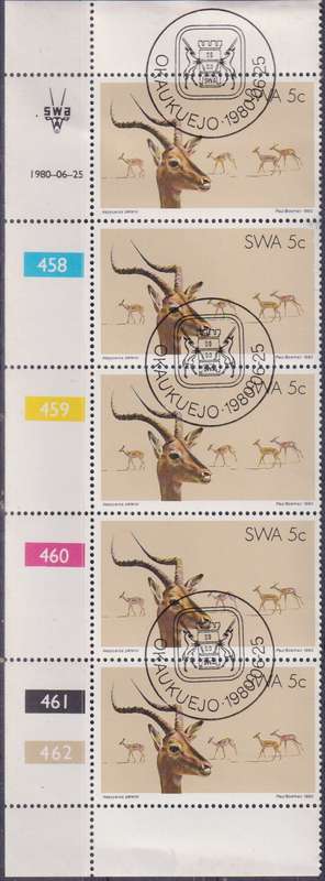 Stamps Control Blocks SWA 1980 The 25th Anniversary of Nature Protection in Southwest Africa
