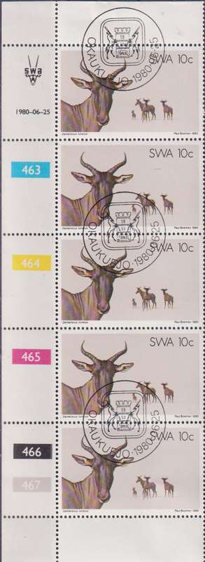 Stamps Control Blocks SWA 1980 The 25th Anniversary of Nature Protection in Southwest Africa