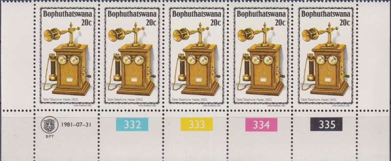 Stamps Control Blocks 1981 History of the Telephone