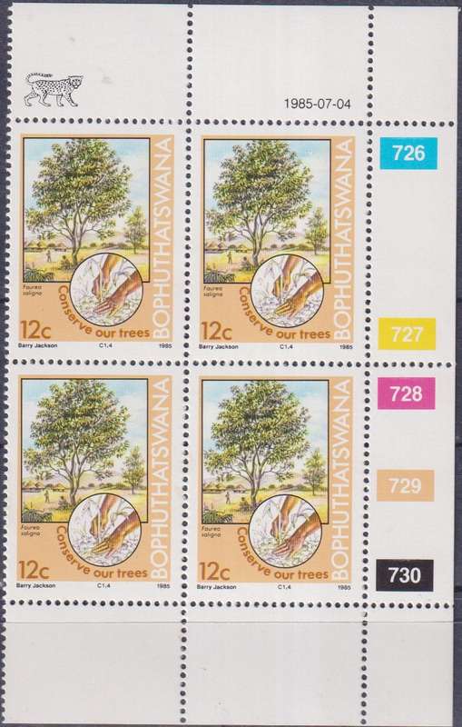 Stamps Control Blocks 1985 Tree Conservation