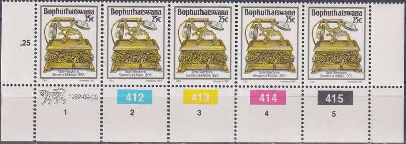 Stamps Control Blocks 1982 History of the Telephone