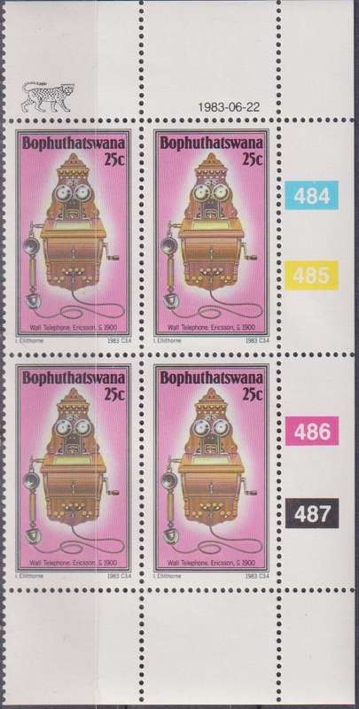 Stamps Control Blocks 1983 History of the Telephone