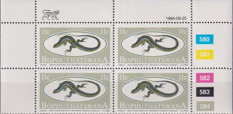 Stamps Control Blocks 1984 Lizards