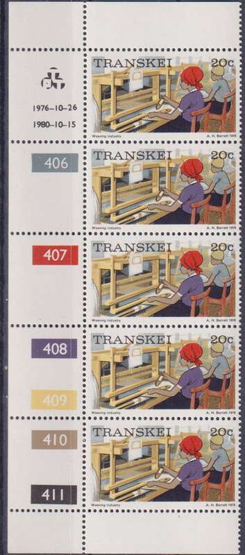 Stamp Control Blocks Transkei
