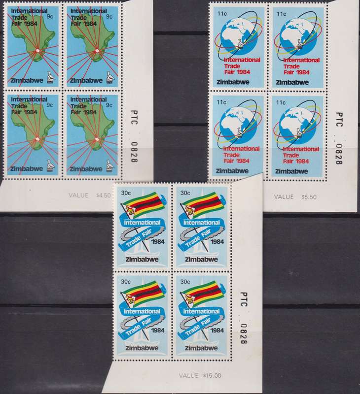 Stamp Control Blocks Zimbabwe 1984 Zimbabwe International Trade Fair