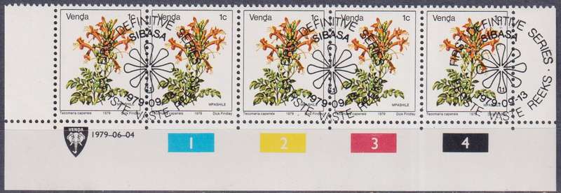 Stamps Venda Control Block 1979 Flowers