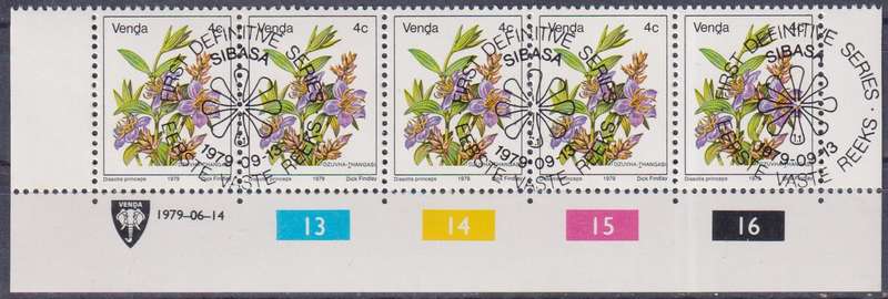 Stamps Venda Control Block 1979 Flowers