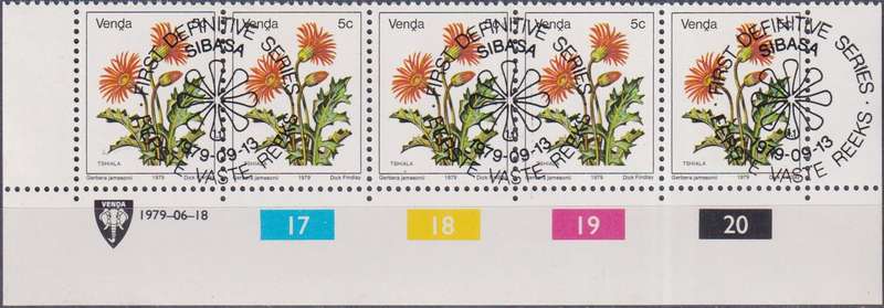 Stamps Venda Control Block 1979 Flowers