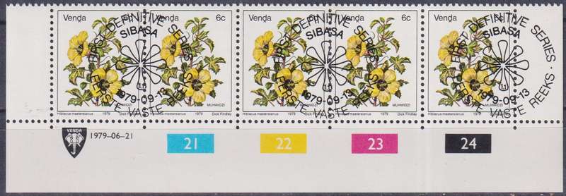 Stamps Venda Control Block 1979 Flowers