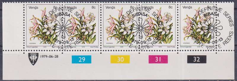 Stamps Venda Control Block 1979 Flowers
