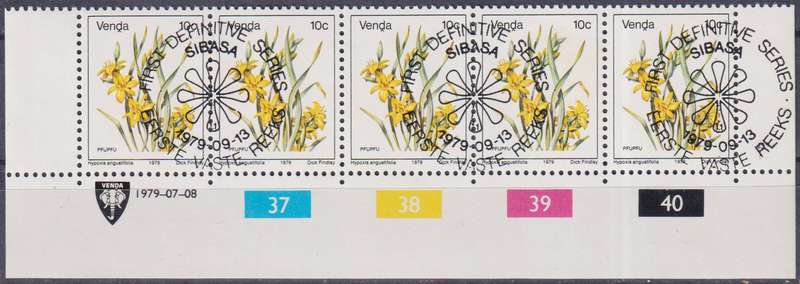 Stamps Venda Control Block 1979 Flowers