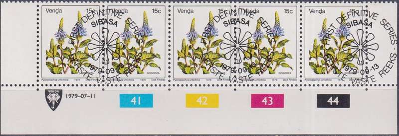 Stamps Venda Control Block 1979 Flowers